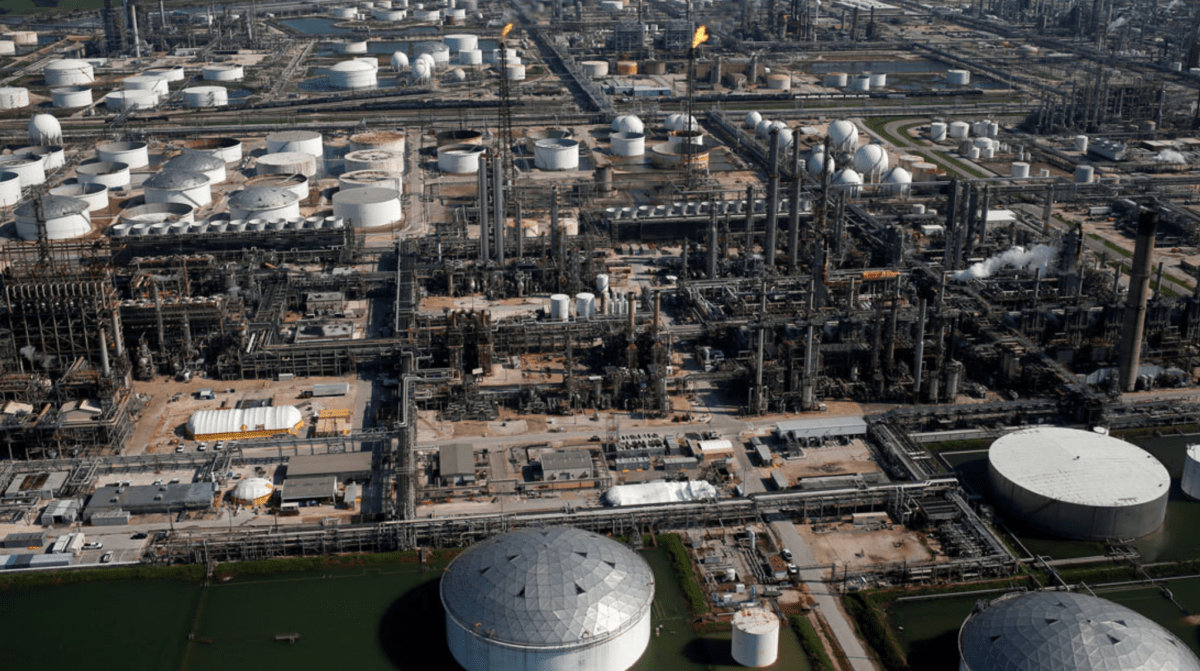 Vista aérea de la refinería Deer Park, en Texas, EU / Foto: EFE